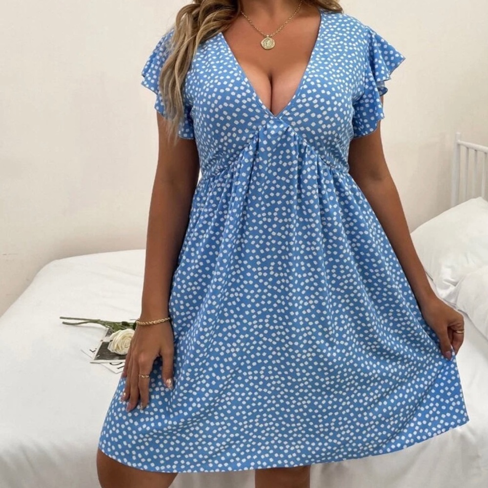 Blue floral dress